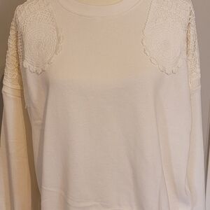 C&C California Ivory Lace Accent Sweatshirt